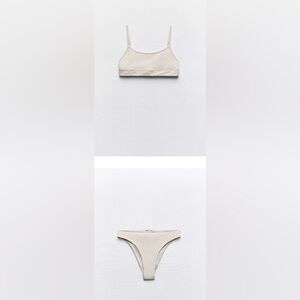 zara rib bikini top and bottom set